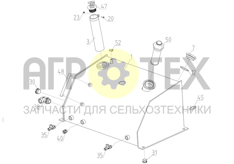 Бак гидравлический (2375.46.00.030) (№45 на схеме)